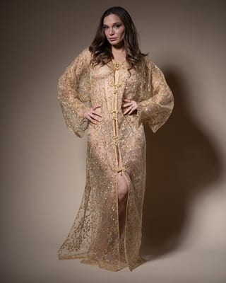 Marokkanische Dfina – goldfarben und transparent